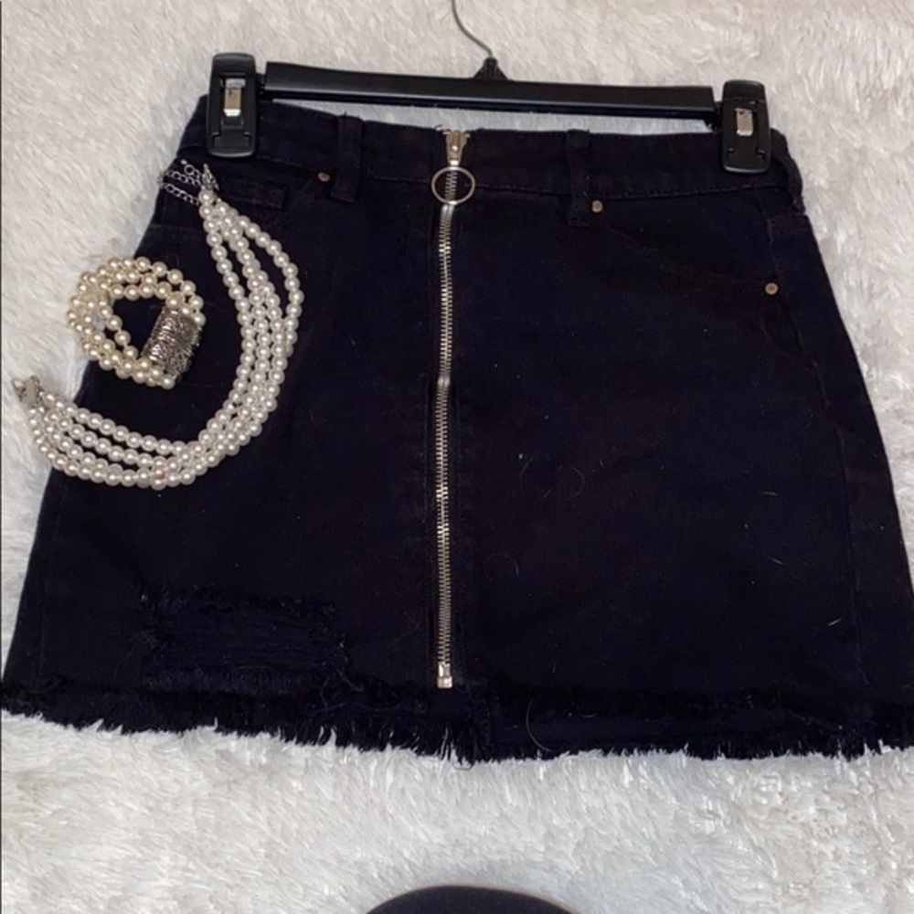 PAC Sun black denim mini-skirt